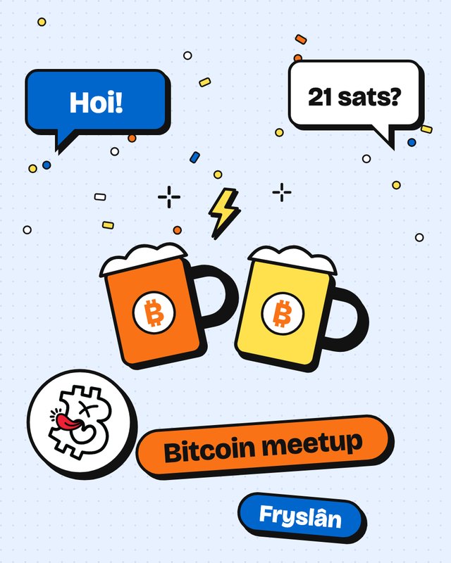 Yllustraasje: tsjinoanstjitte bierkrûken op in Bitcoin-gearkomste yn Fryslân
